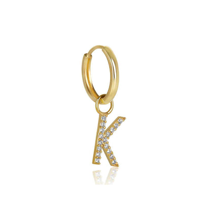 The Yellow Gold Diamond Letter Earrings