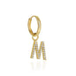 The Yellow Gold Diamond Letter Earrings