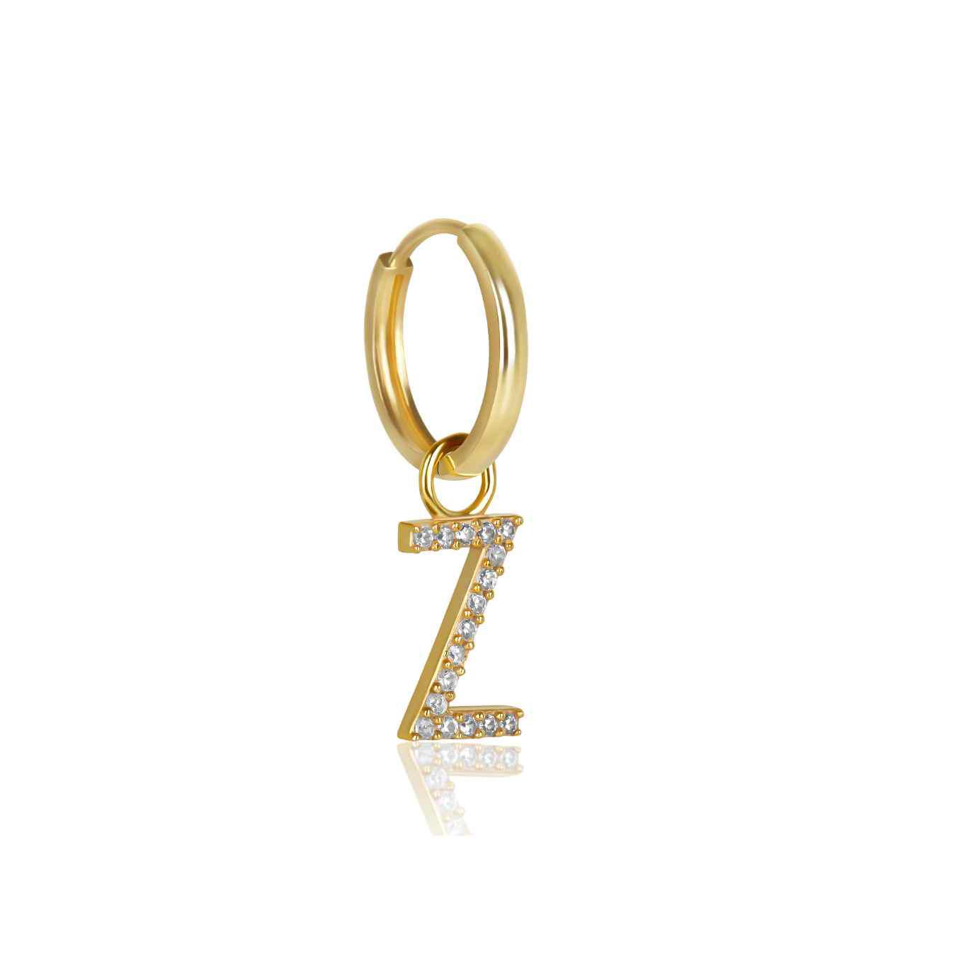 The Yellow Gold Diamond Letter Earrings