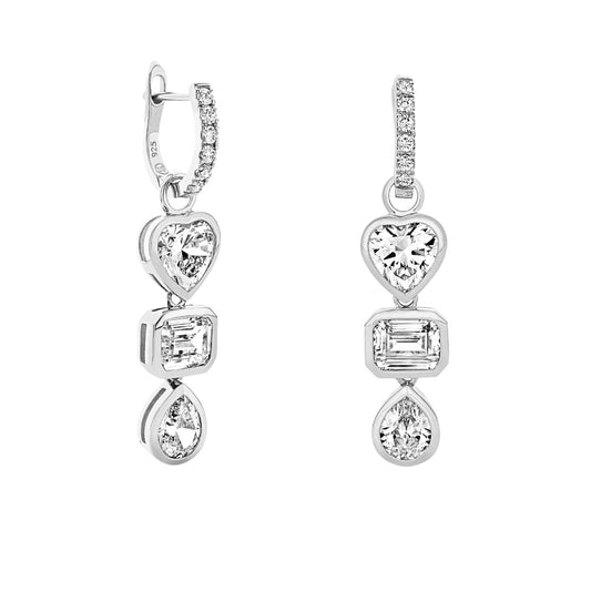 The Silver Triple Threat Earrings