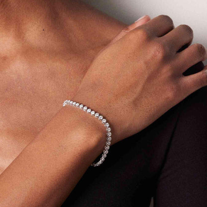 The Moissanite and White Gold Tennis Bracelet