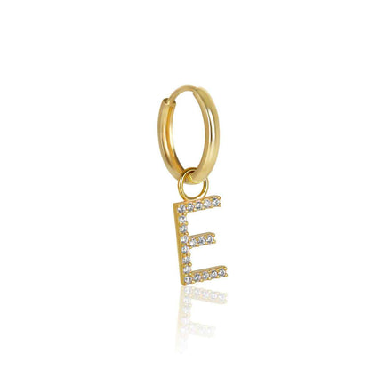 The Yellow Gold Diamond Letter Earrings