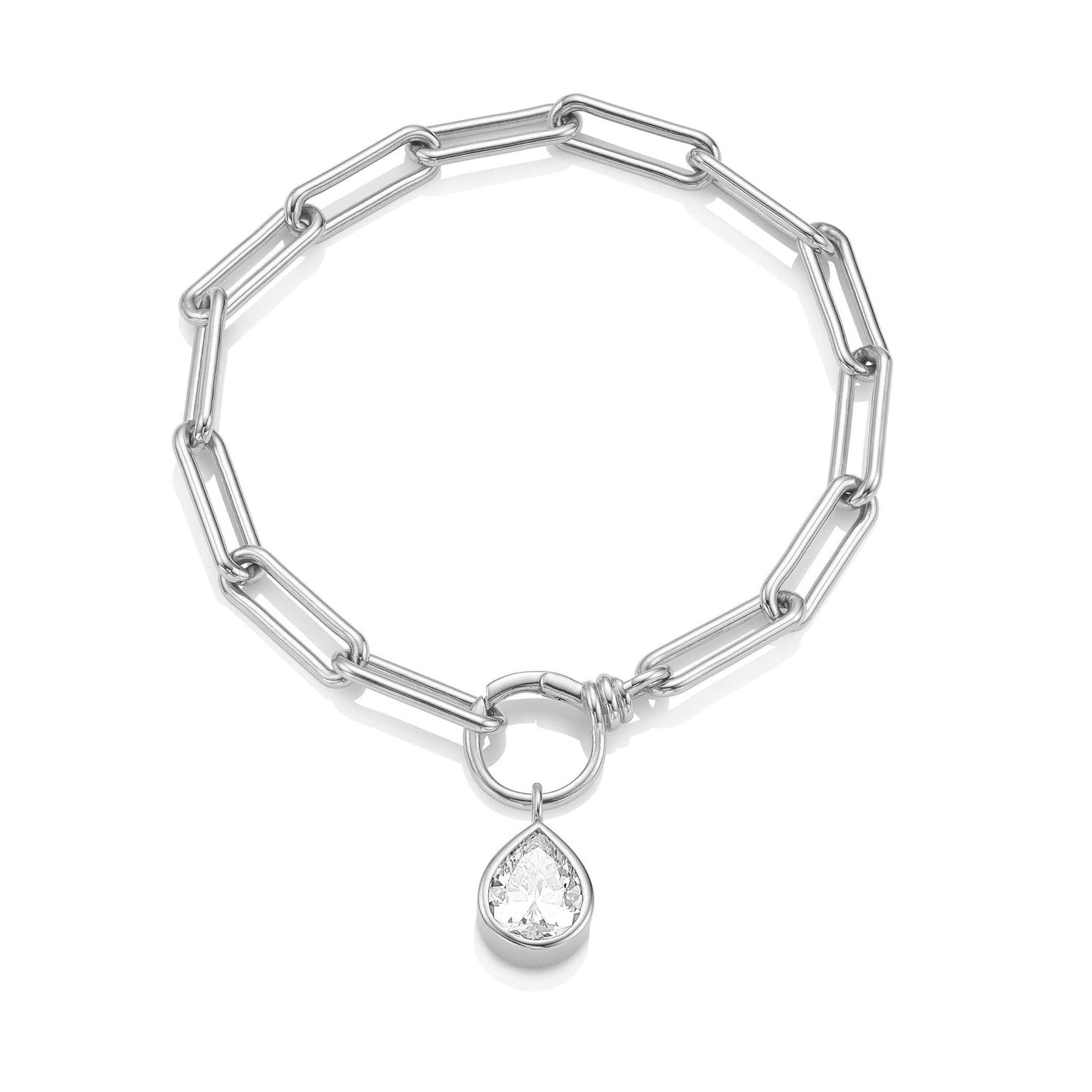 Les Formes : The Silver Bracelet Pear Drop Charm (Drop only)