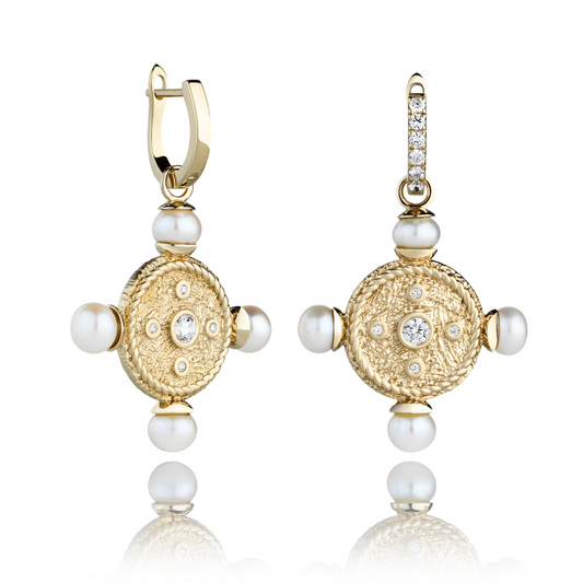 The New Romantics Gold Pearl Earrings