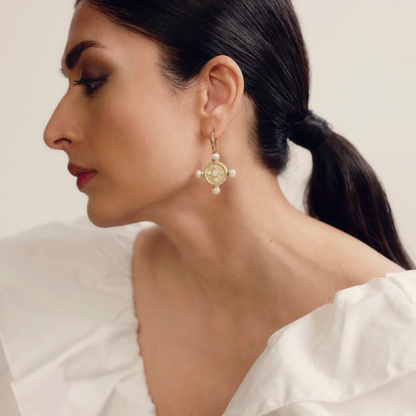 The New Romantics Gold Pearl Earrings